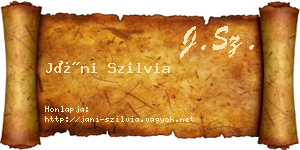 Jáni Szilvia névjegykártya