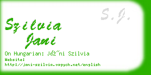 szilvia jani business card